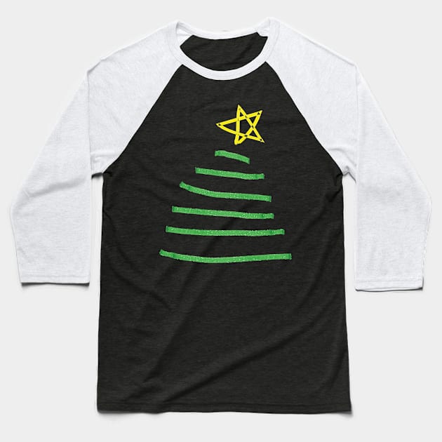 Christmas tree Baseball T-Shirt by CindyS